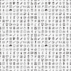 Fototapeta na wymiar seamless doodle coffee pattern background