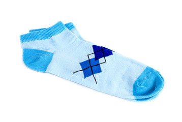 Pair of fashionable socks isolated on white background