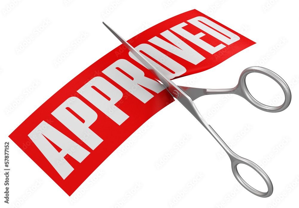 Poster scissors and approved (clipping path included)