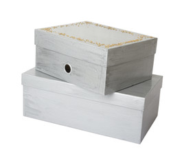 two  boxes isolated on white