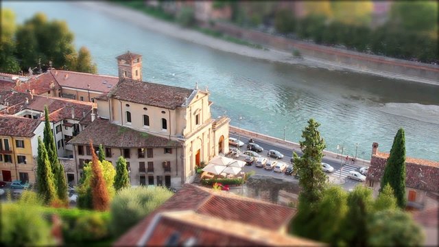 Timelapse and Tilf Shift in Verona, Italy, Europe