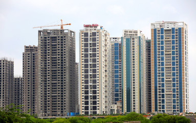 Fototapeta na wymiar Hyderabad high rise apartments