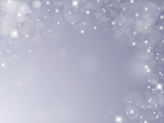 Silver background with snowflakes,bubbles and stars