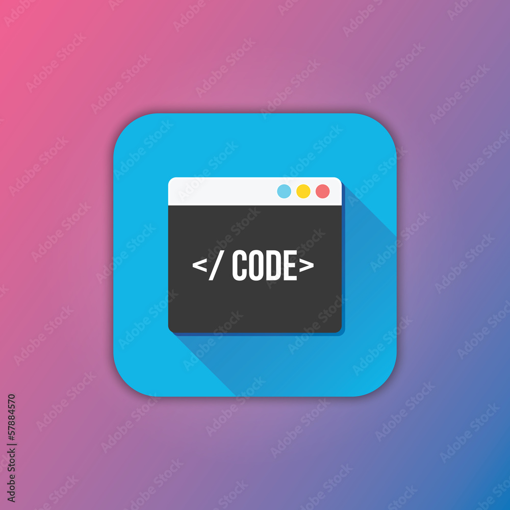 Wall mural vector code editor icon