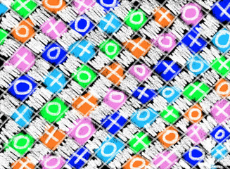 cross line and xo colorful paint, illustration background