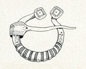 Ancient brooch (13..-14. century, Kurzeme, Latvia)