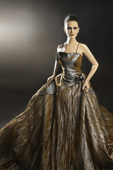 Elegant woman in evening dress