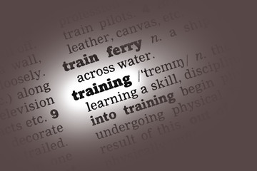 Fototapeta premium Training Dictionary Definition