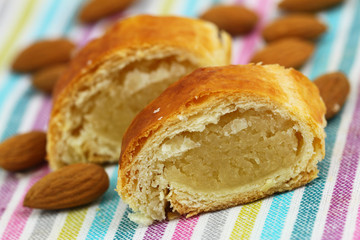 Pastry with almond filling, close up
