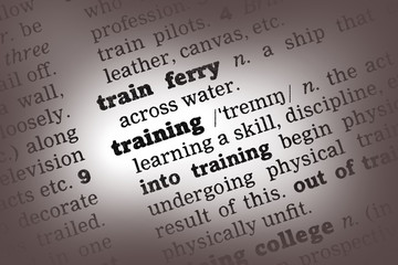 Fototapeta premium Training Dictionary Definition