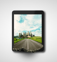 landscape in tablet