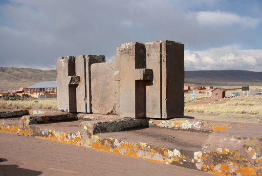 Huge blocks of Puma Punku Ruins, Tiwanaku, Bolivia