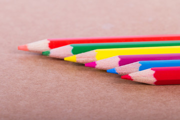 Colorful Pencils in a Row