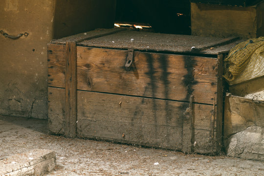 Old Wooden Chest In The Attic