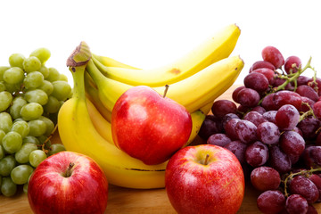 Obraz na płótnie Canvas Fresh Fruit on Table with White Background