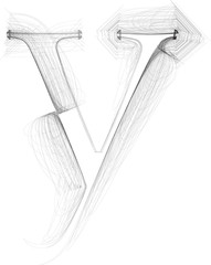 Hand draw font. LETTER y. Vector illustration
