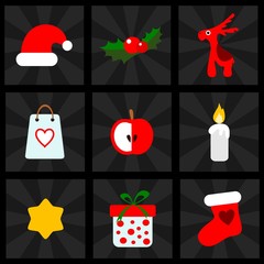 Christmas icons vector set, for web, mobile applications