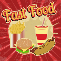 Fast Food vintage poster