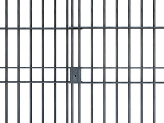 Jail bars isolated on white background