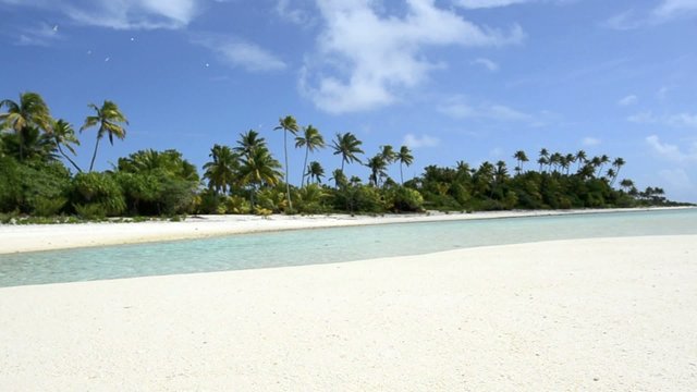 Landscape of of Maina Island in Aitutaki Lagoon Cook Islands