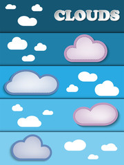 Colored Clouds on Blue Stripe Sky