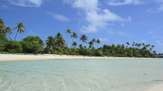 Landscape of of Maina Island in Aitutaki Lagoon