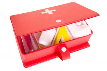 first aid kit on a white background