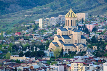 Fototapeta na wymiar Big church in Tbilisi capitol of Georgia