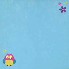Fototapeta na wymiar Cute Owl Grunge Background