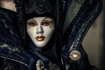 VENICE, ITALY - FEBRUARY 8: Unidentified person in Venetian mask