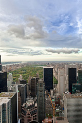Manhattan and Central Park hight view New York, USA