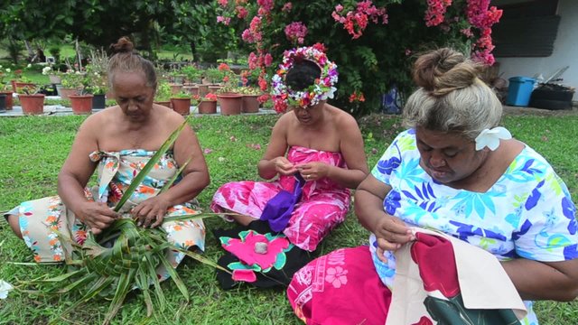 Polynesian Pacific Island woman Aitutaki Lagoon Cook Islands