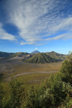 Bromo Volcano Mountain in Tengger Semeru National Park, East Jav