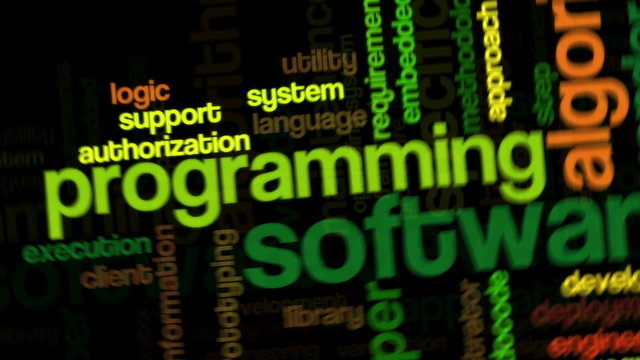 Animation of tag cloud related to software development