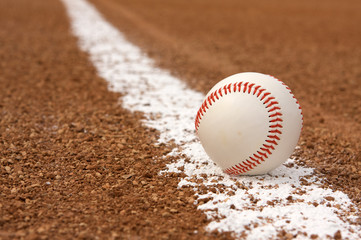 Baseball on a Fresh Chalk Line