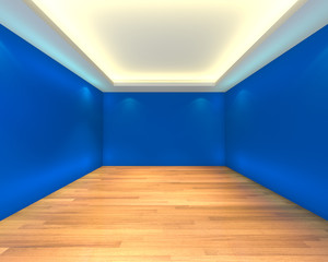 empty room blue wall