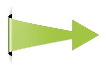 The green folded arrow