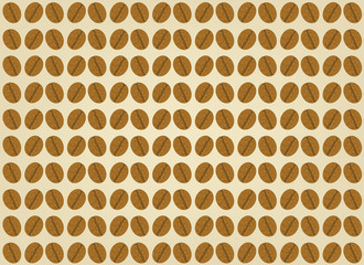 Coffee beans scene on a brown background