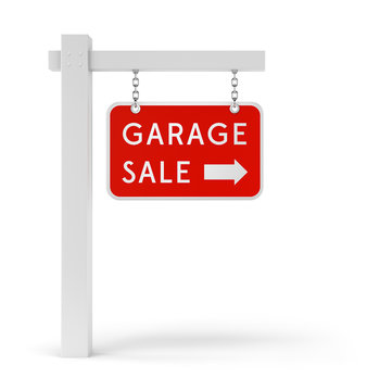 Red Garage Sale sign