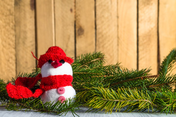 snowman board wooden Christmas winter plush