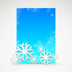 Snowflake and bright christmas background.
