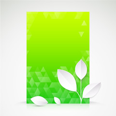 Green paper leaf, abstract wallpaper.
