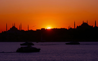 sunset in Istanbul