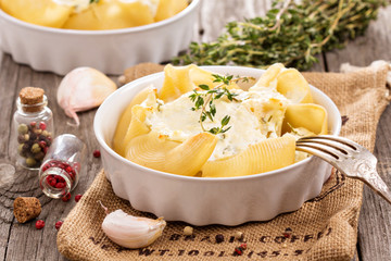 Baked pasta with cottage cheese