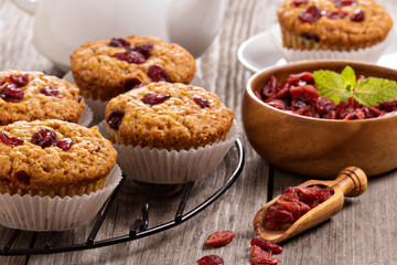 Muffins with dried berries