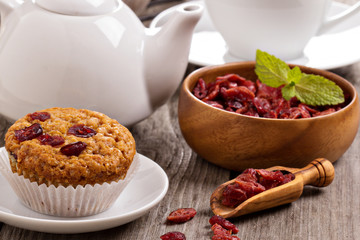 Muffins with dried berries
