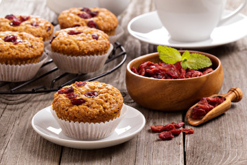 Obraz na płótnie Canvas Muffins with dried berries