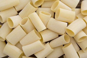 Raw paccheri pasta