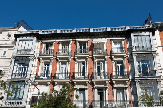 Elegant building facade in Madrid