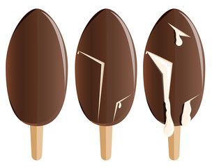chocolate ice cream, vector illustration